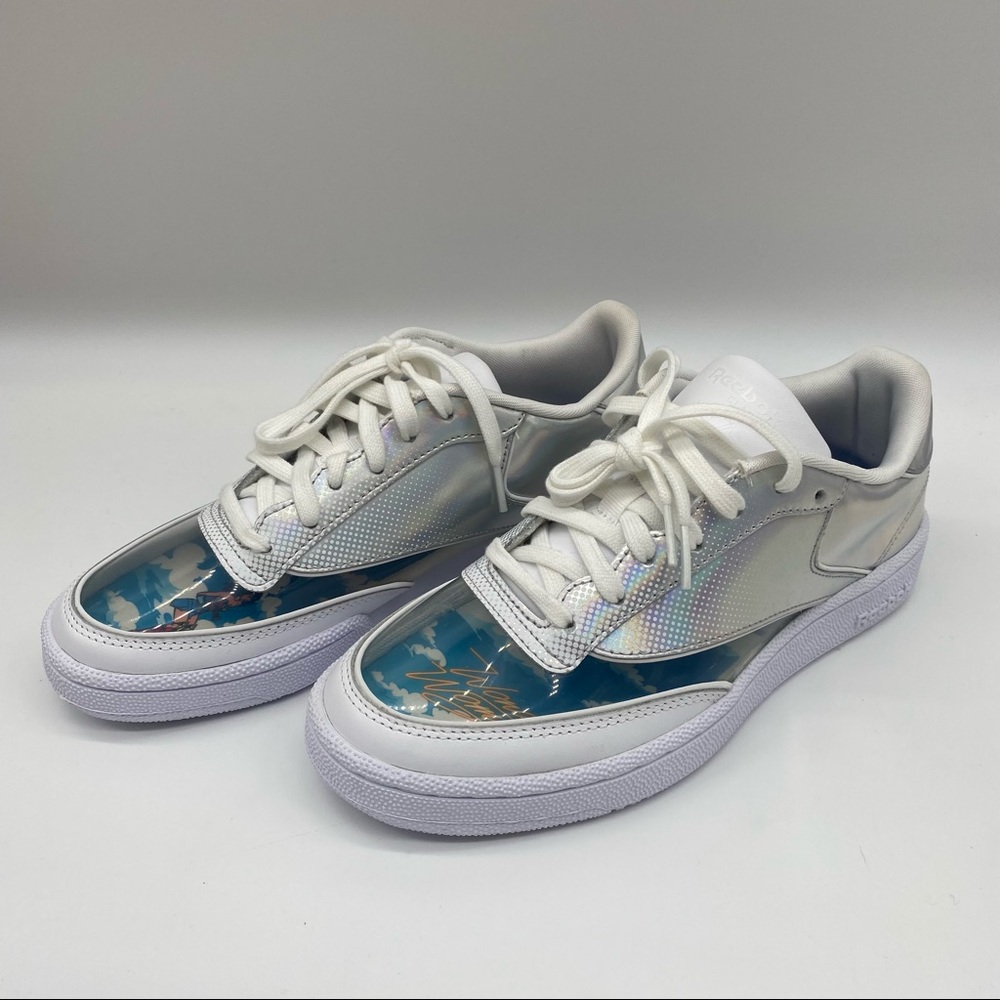 Reebok Club C 85 clear metallic lace up Sneaker, Wonder Women Size 6.5 - Picture 6 of 6